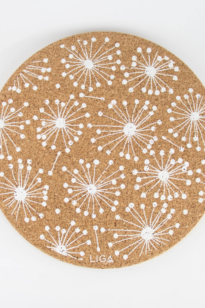 Liga Dandelion Cork Placemat in White x 4-Homeware-Ohh! By Gum - Shop Sustainable