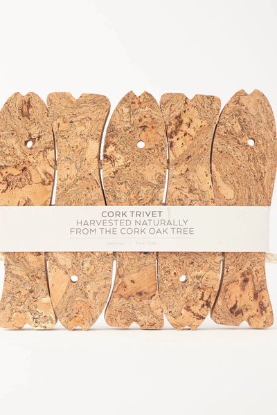 Liga Natural Cork 5 Fish Trivet-Homeware-Ohh! By Gum - Shop Sustainable