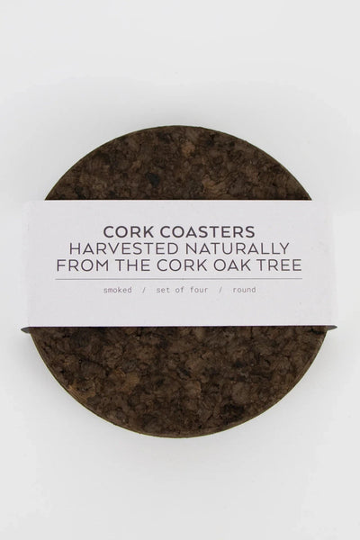 Liga Smoked Cork Round Coaster Set-Homeware-Ohh! By Gum - Shop Sustainable