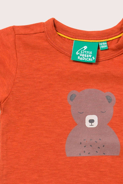 Little Green Radicals Bear Short Sleeve T-shirt - Bear Print-Kids-Ohh! By Gum - Shop Sustainable