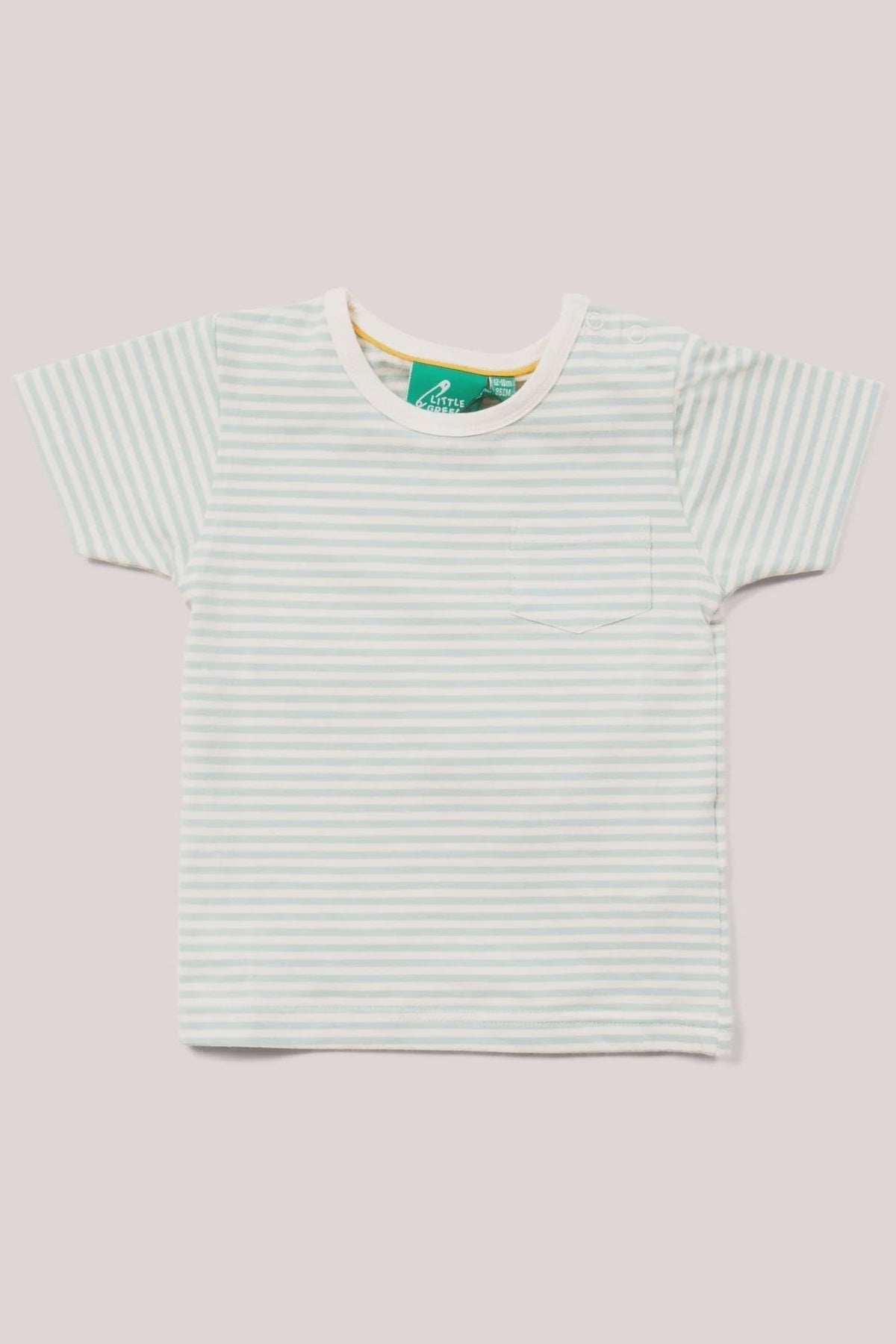 Little Green Radicals Blue Striped Organic Short Sleeve T-Shirt - Powder Blue Stripe-Kids-Ohh! By Gum - Shop Sustainable
