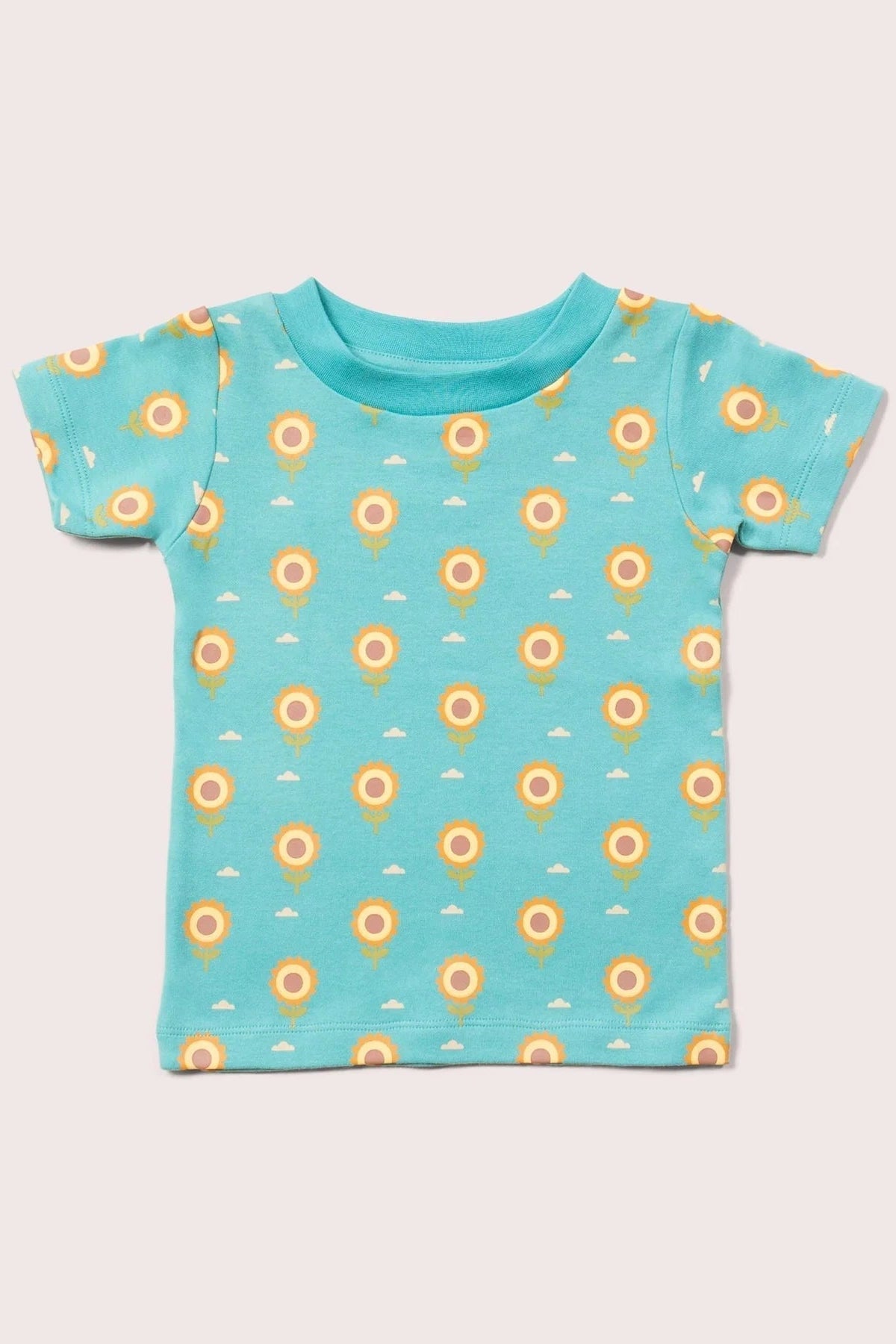 Little Green Radicals Sunflower Short Sleeve T-Shirt - Sunflowers Repeat Print-Kids-Ohh! By Gum - Shop Sustainable