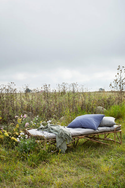Madam Stoltz Dusty Green Recycled Cotton Throw
