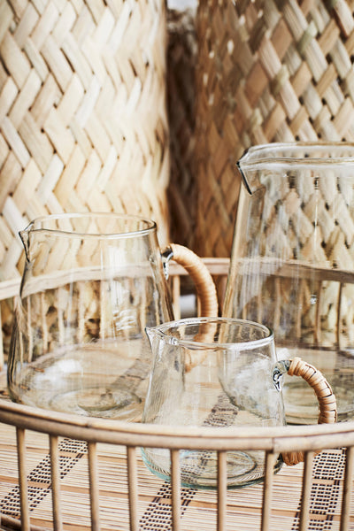 Madam Stoltz Glass Jug w/ Bamboo Handle