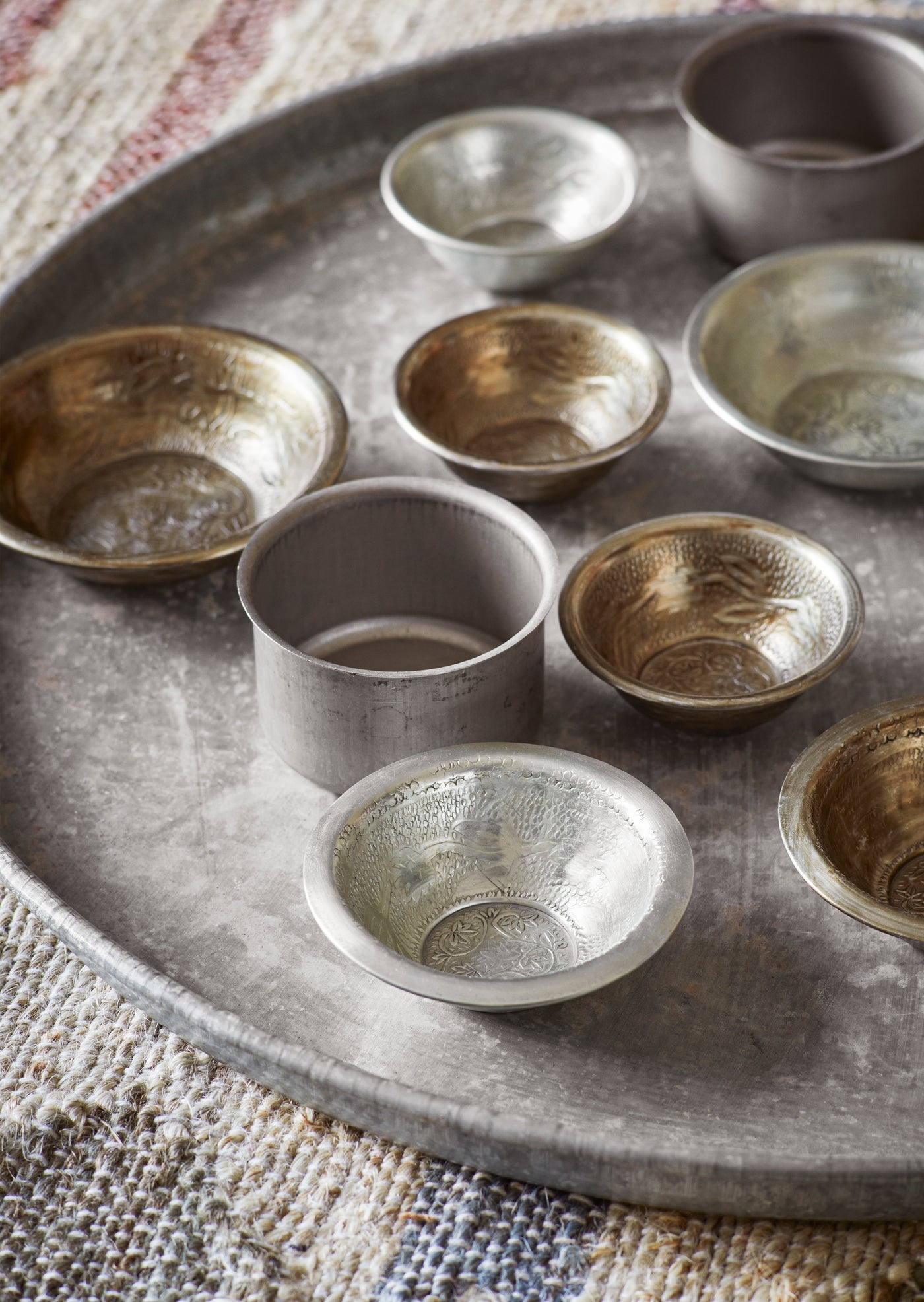 Madam Stoltz Hand Hammered Aluminium Bowl