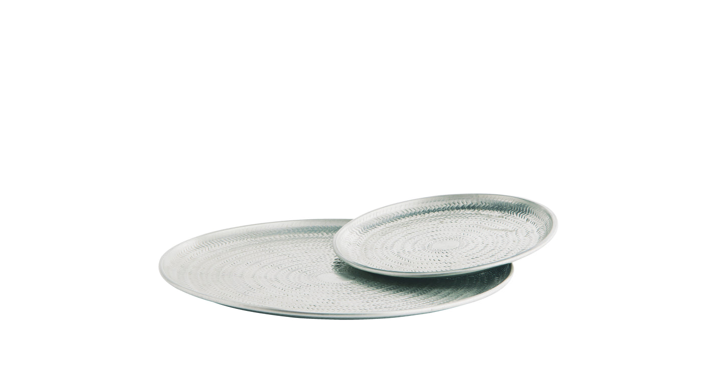 Madam Stoltz Hand Hammered Aluminium Trays