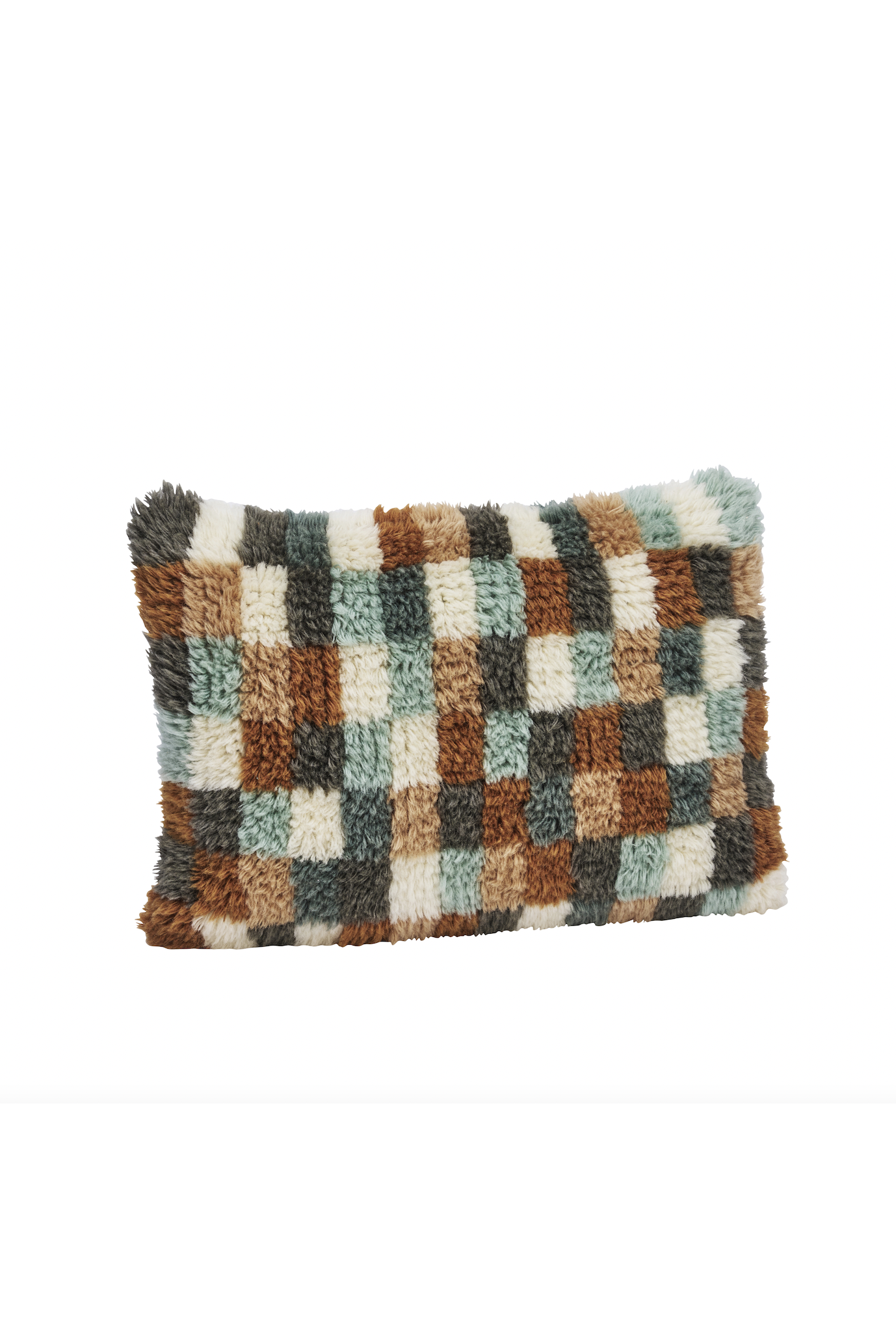Madam Stoltz Hand Woven Wool Squares Cushion Cover