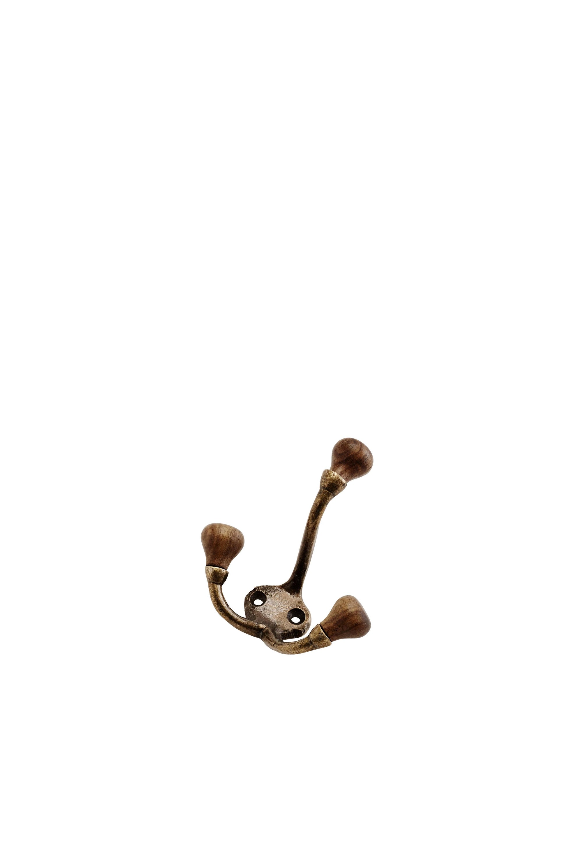 Bronze double hook on a white background
