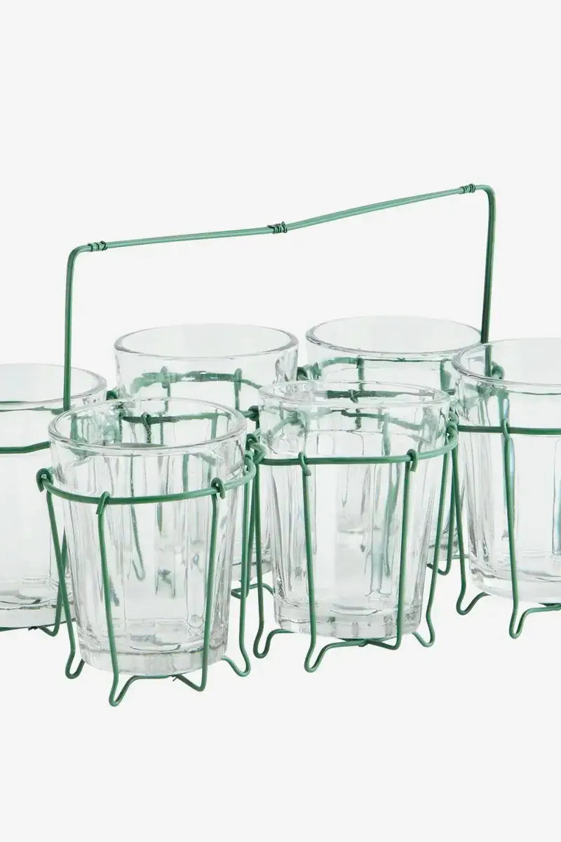 Madam Stoltz Iron Rack w/ Drinking Glass