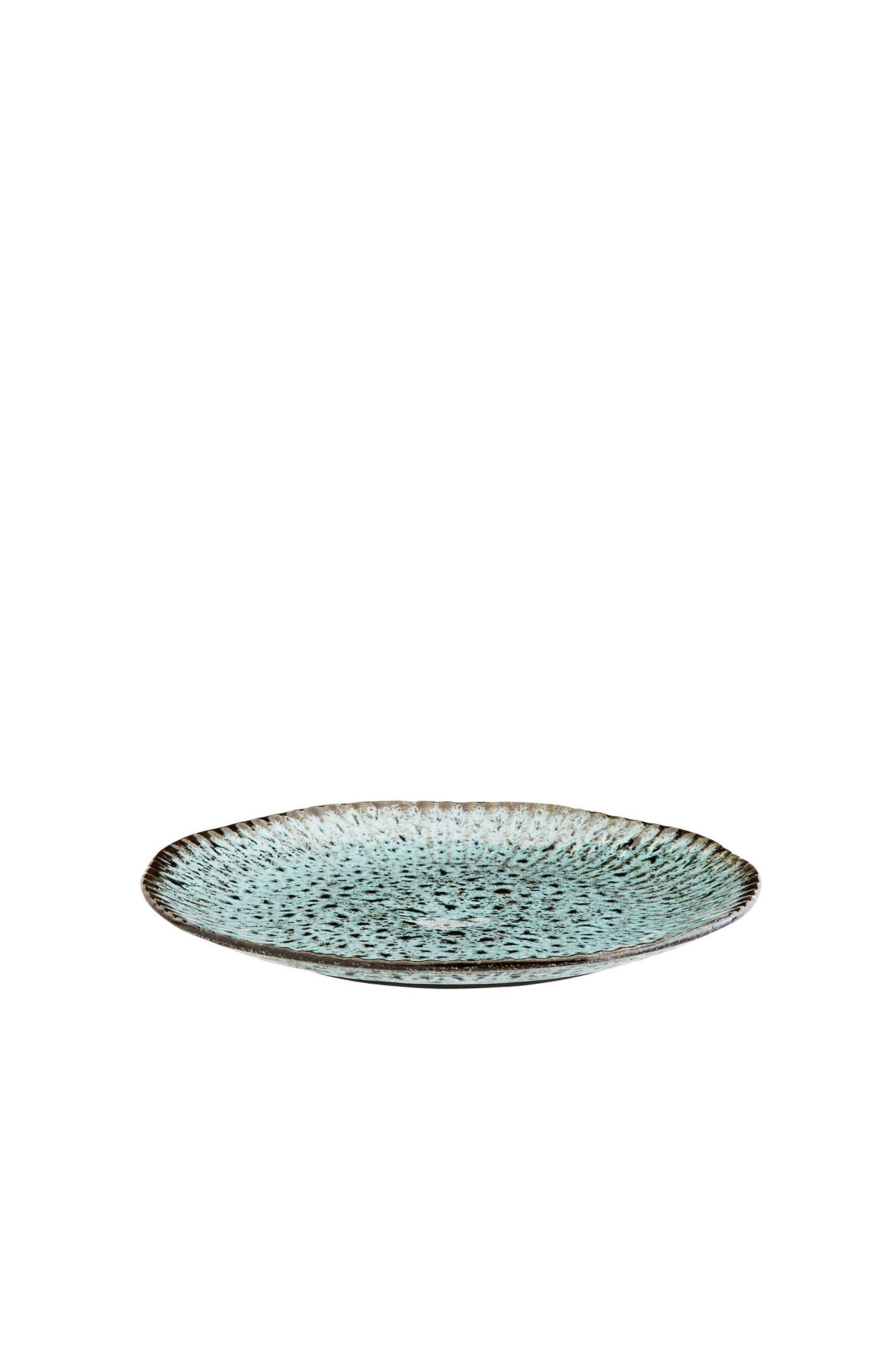 Madam Stoltz Light Petrol Black Stoneware Dinner Plate
