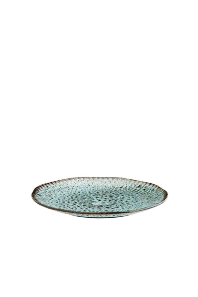 Madam Stoltz Light Petrol Black Stoneware Dinner Plate