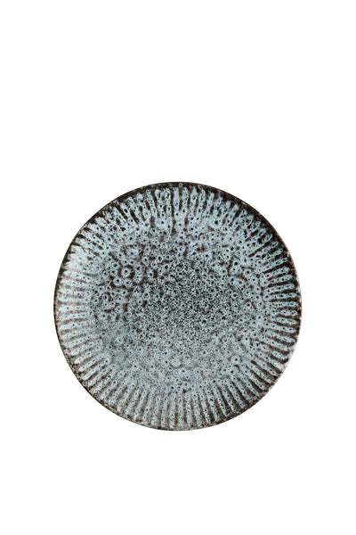 Madam Stoltz Light Petrol Black Stoneware Dinner Plate