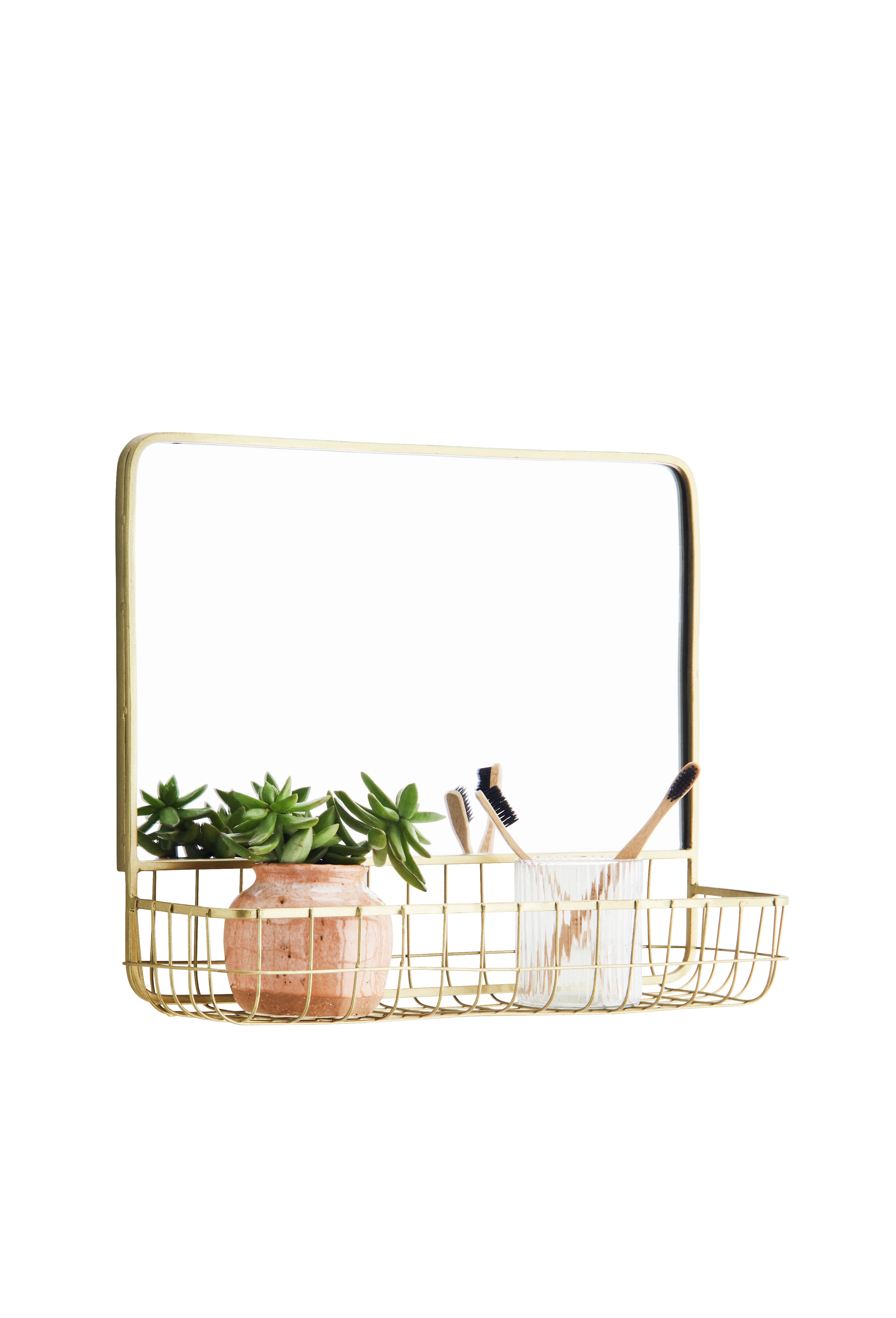 Madam Stoltz Mirror w/ iron shelf
