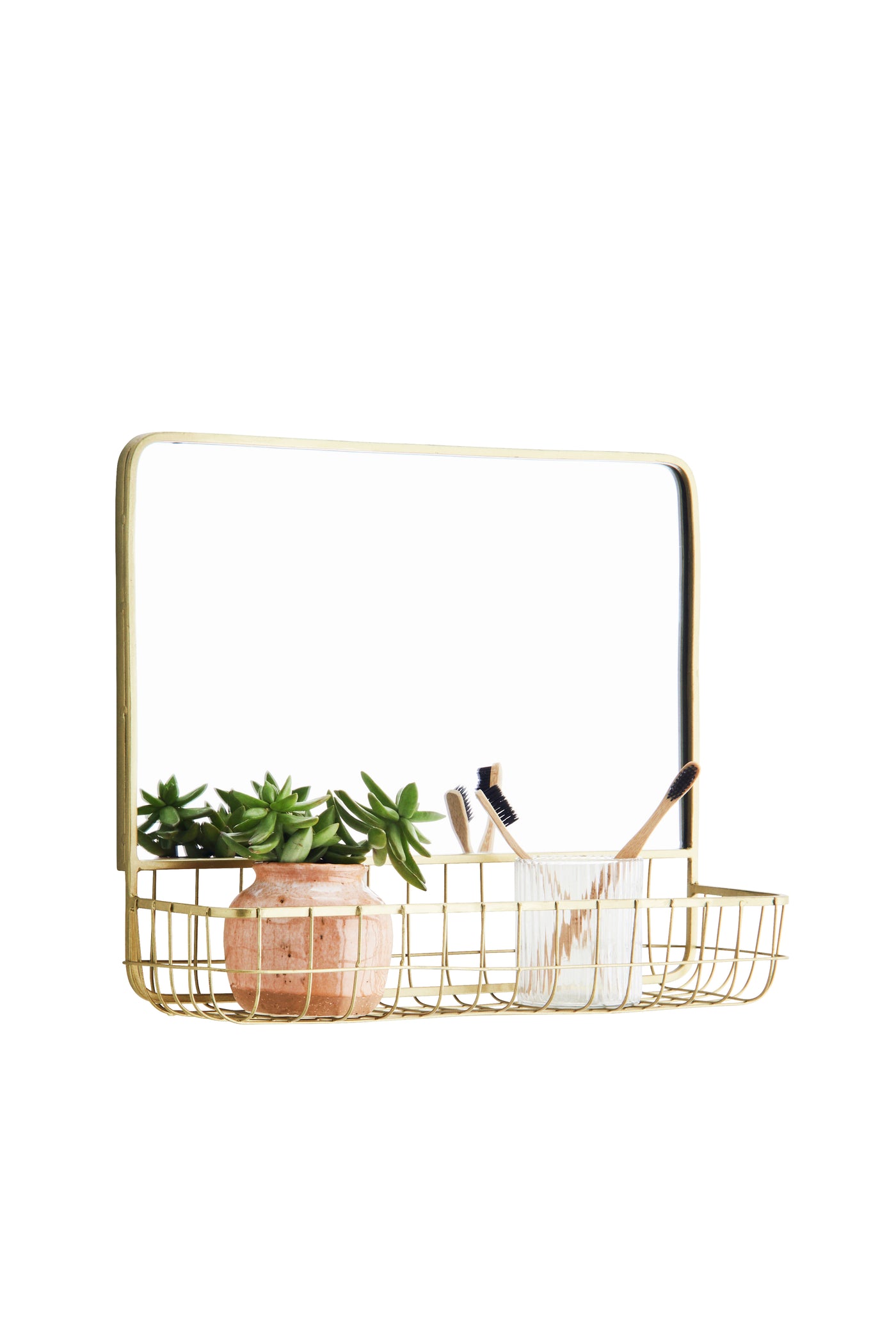 Madam Stoltz Mirror w/ iron shelf