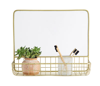 Madam Stoltz Mirror w/ iron shelf