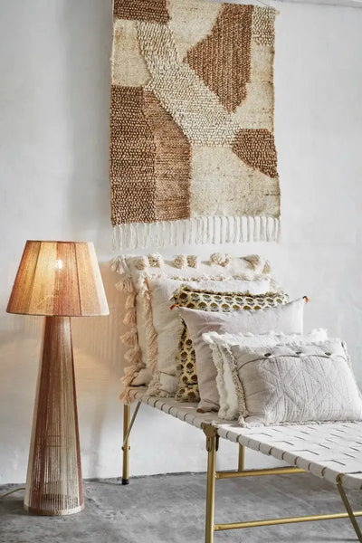 Madam Stoltz Off White Cushion Cover w/ Tassels
