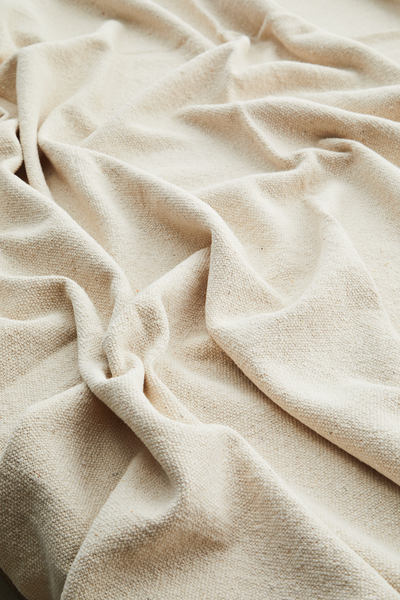 Madam Stoltz Off White Recycled Cotton Throw