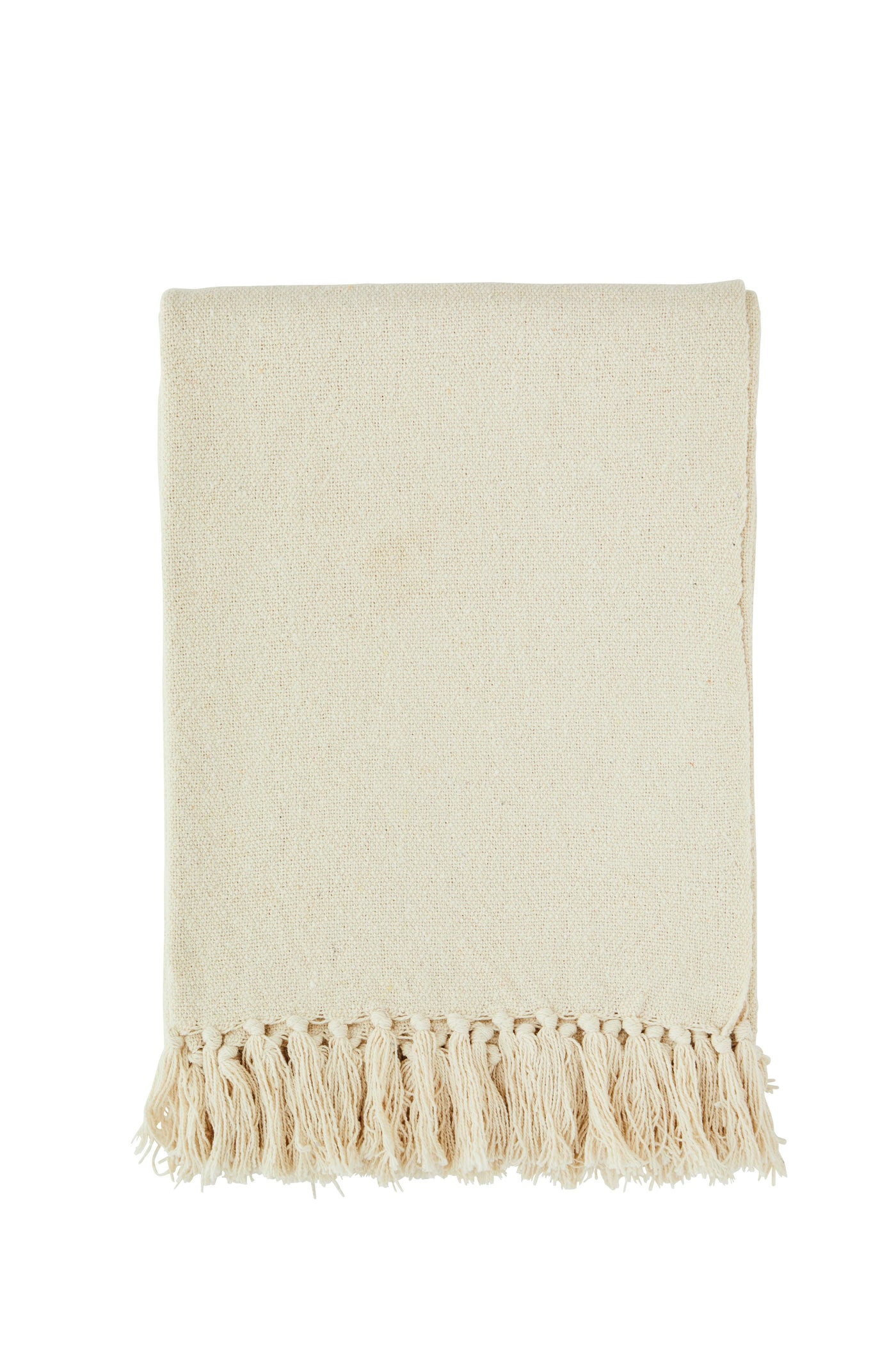 Madam Stoltz Off White Recycled Cotton Throw