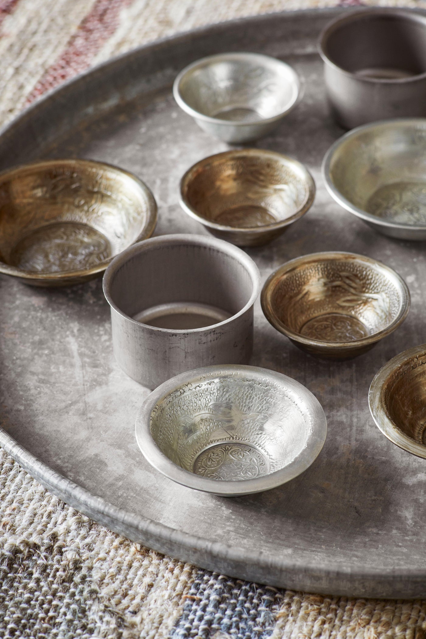 Madam Stoltz Re-Used Round Iron Tray