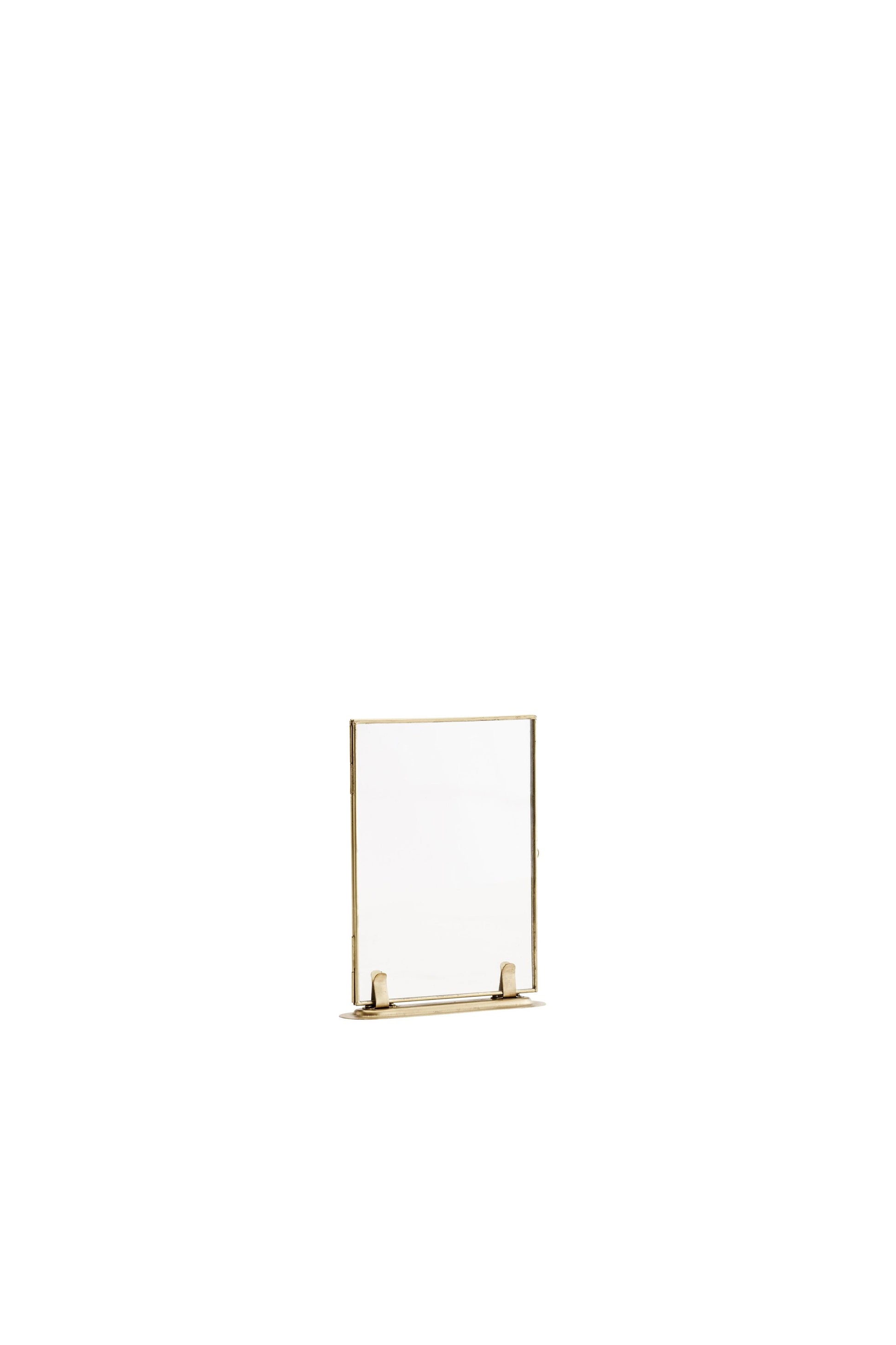 Gold-framed standing frame on a white background