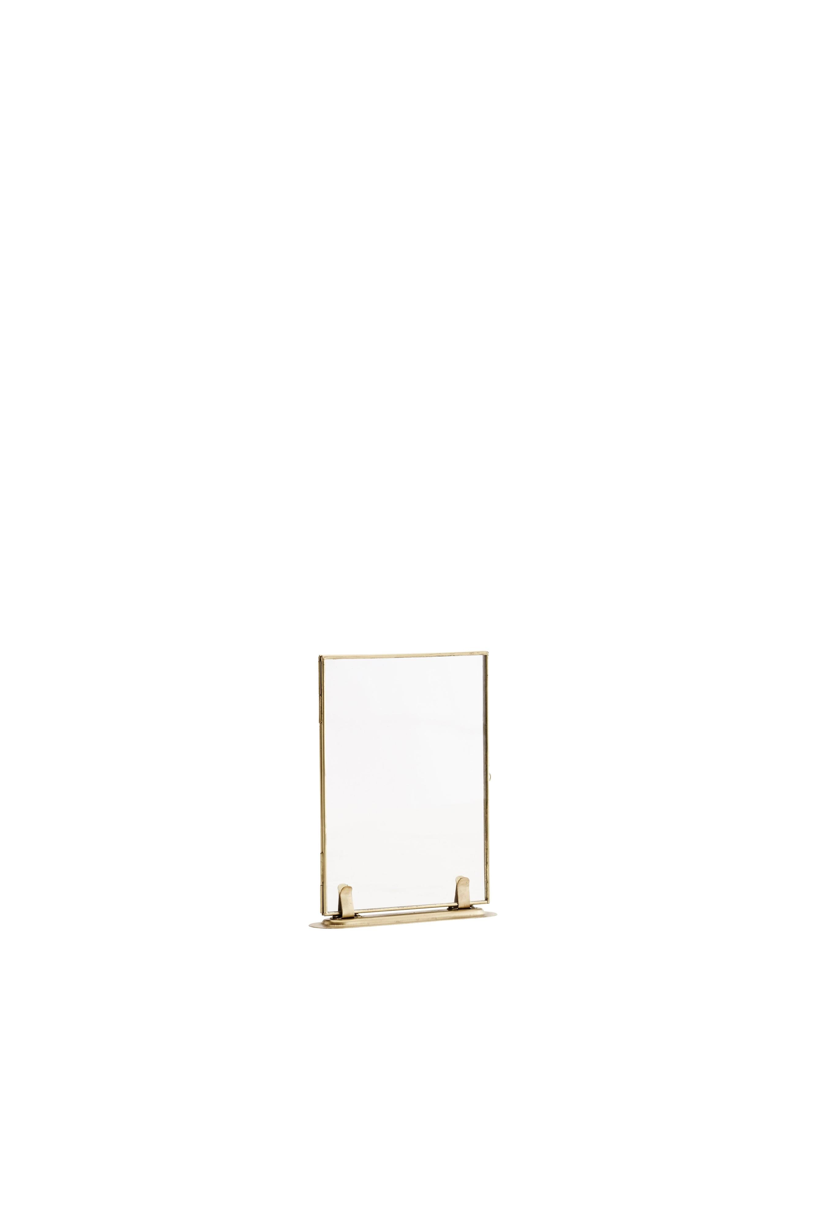 Gold-framed standing frame on a white background