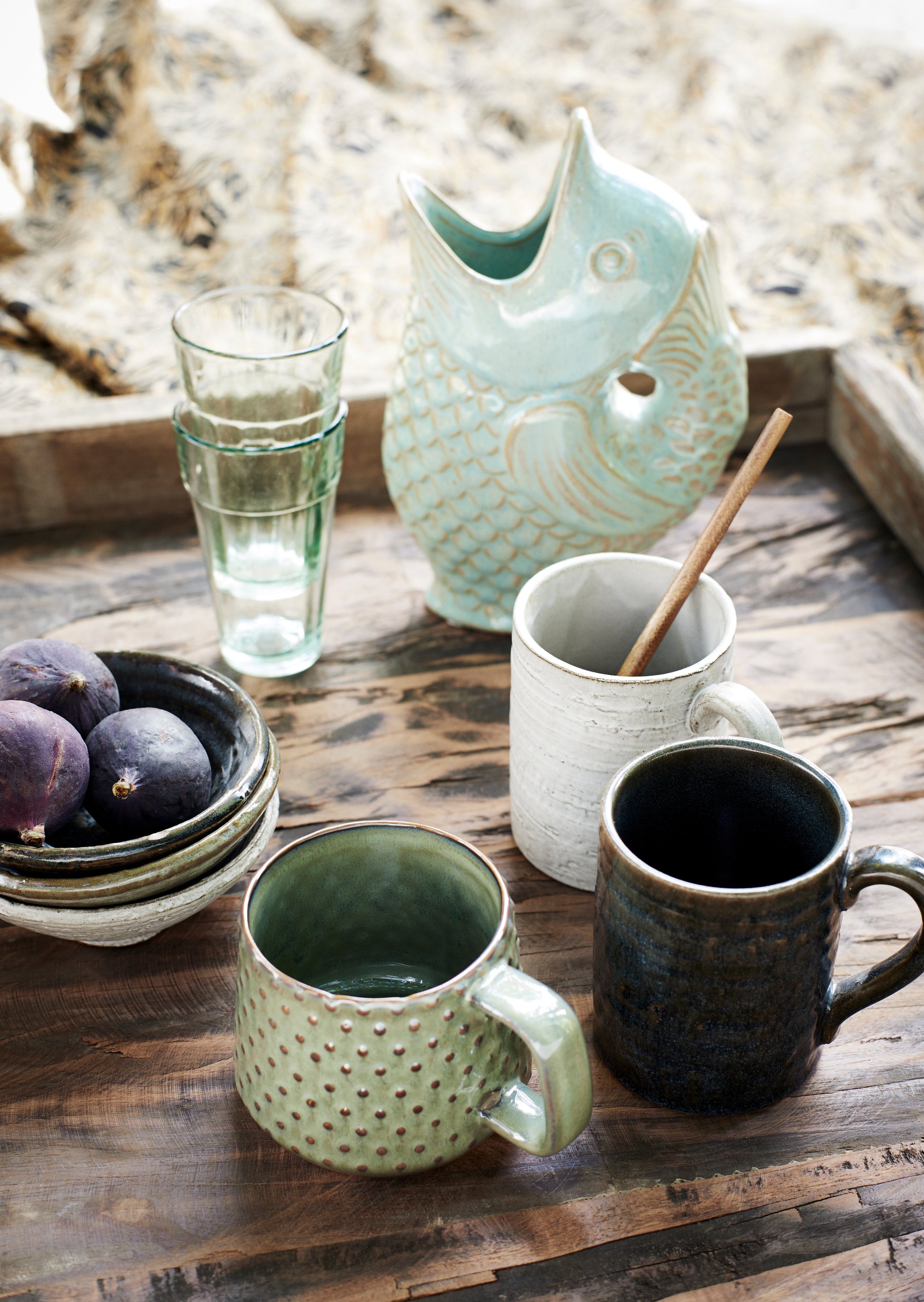 Madam Stoltz Stoneware Mug w/ Dots - Ohh! By Gum