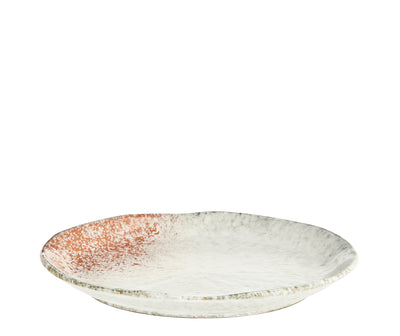 Madam Stoltz White Stoneware Dinner Plate