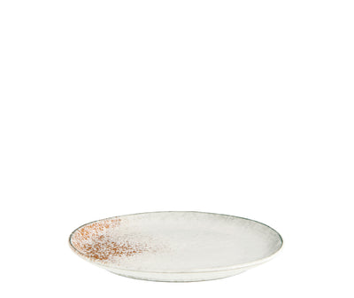 Madam Stoltz White Stoneware Lunch Plate