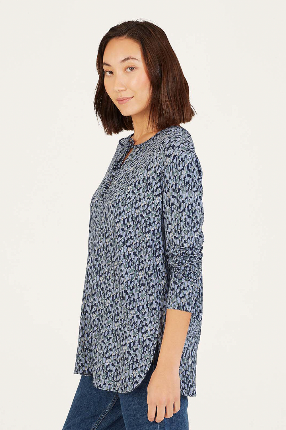 Marlee Lenzing™ EcoVero™ Printed Top in Navy-Womens-Ohh! By Gum - Shop Sustainable
