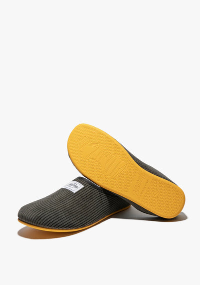 Mercredy Black/Yellow Soft Cord Slippers-Mens-Ohh! By Gum - Shop Sustainable