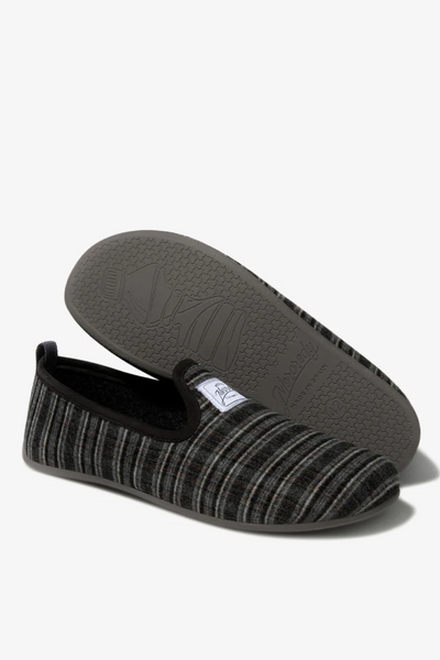 Mercredy Mens Grey Gran Checker Slippers-Mens-Ohh! By Gum - Shop Sustainable