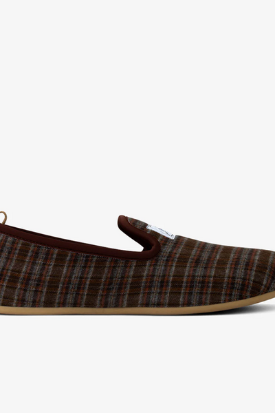 Mercredy Mens Marron Gran Checker Slippers-Mens-Ohh! By Gum - Shop Sustainable