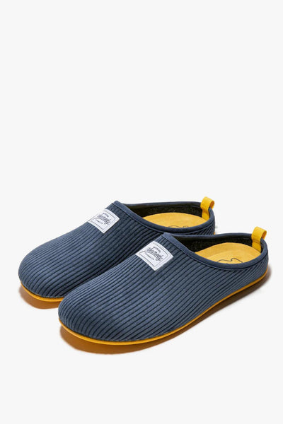 Mercredy Navy/Yellow Soft Cord Slippers-Mens-Ohh! By Gum - Shop Sustainable