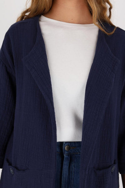 Mus & Bombon Uros Navy Jacket-Womens-Ohh! By Gum - Shop Sustainable