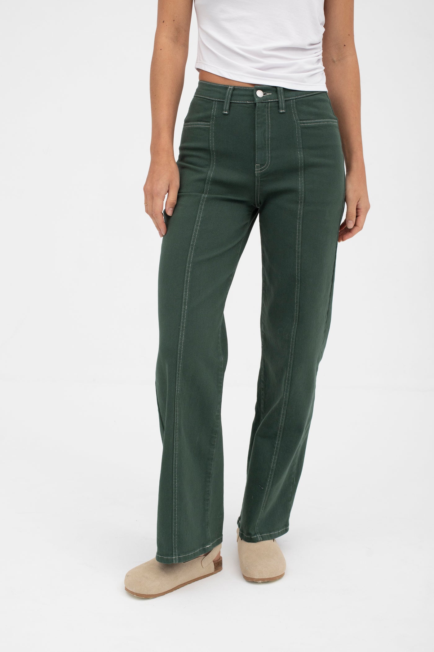 Mus & Bombon Valby Sarga Dark Green Trousers