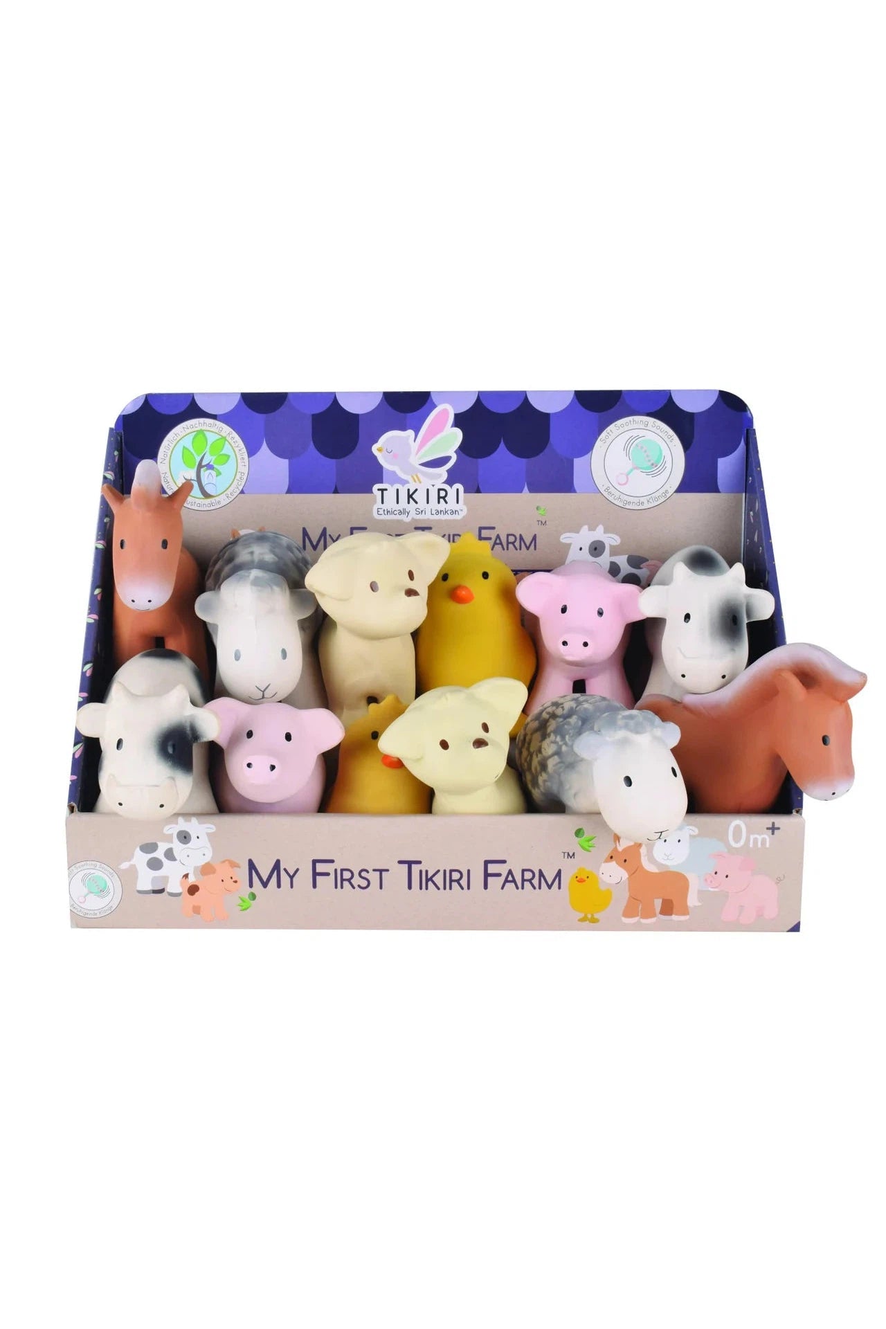 My 1st Tikiri Farm Animal - CDU Natural Rubber Rattle and Bath Toys-Kids-Ohh! By Gum - Shop Sustainable