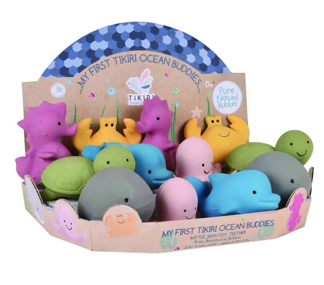 My 1st Tikiri Ocean Buddies - CDU Natural Rubber Rattle and Bath Toys-Kids-Ohh! By Gum - Shop Sustainable