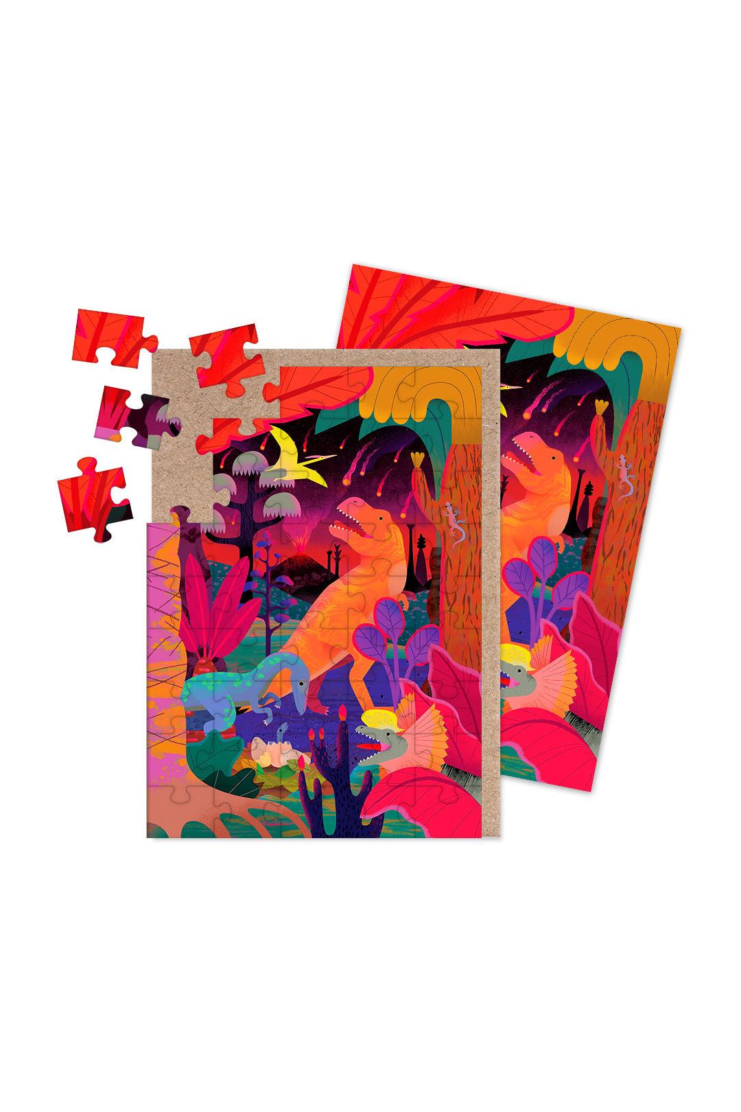 Ohh Deer Dinosaurs - Carnivores Jigsaw Greeting Card (A6)