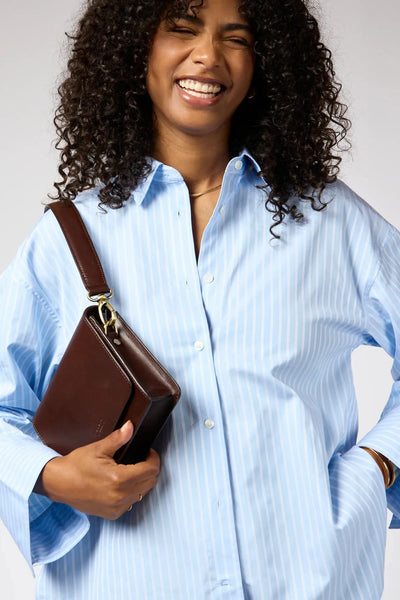 O MY BAG Audrey Mini ­ Chocolate Classic Leather