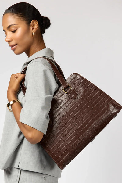 O MY BAG Blair ­Chocolate Croco Leather