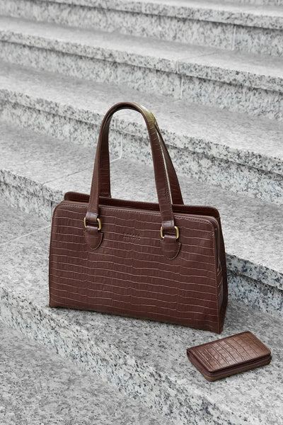 O MY BAG Blair ­Chocolate Croco Leather