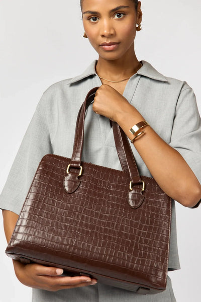 O MY BAG Blair ­Chocolate Croco Leather