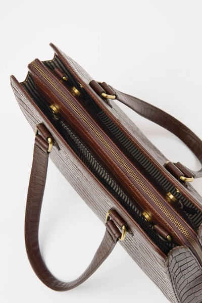 O MY BAG Blair ­Chocolate Croco Leather