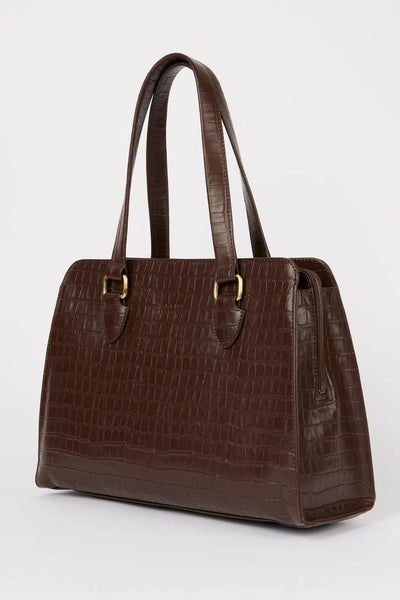 O MY BAG Blair ­Chocolate Croco Leather