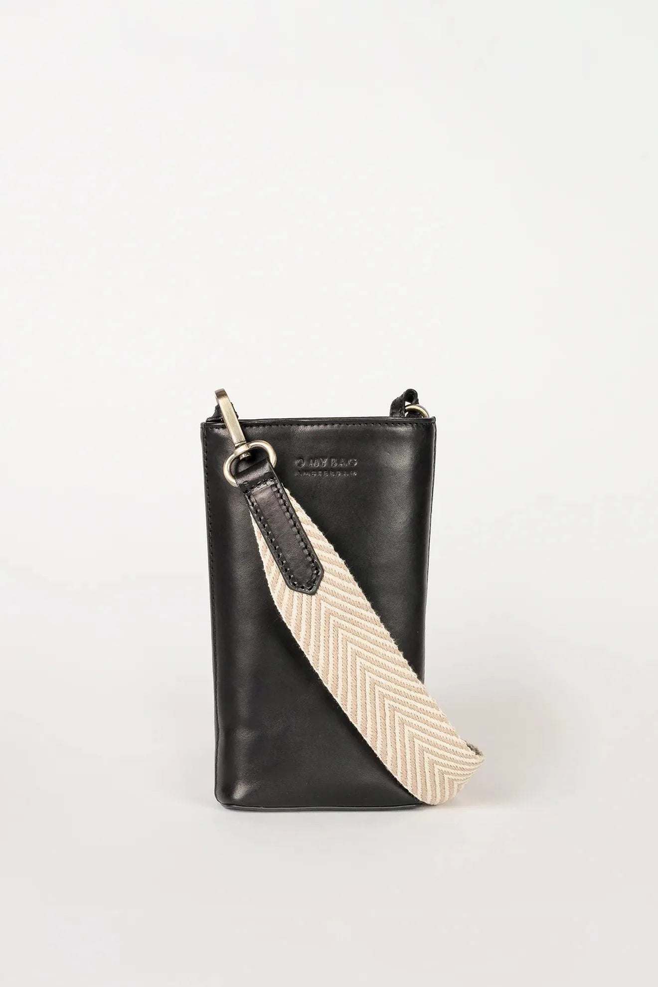 O MY BAG Charlie Phone Bag -­ Black Classic Leather