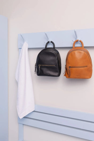 O MY BAG Ivy Mini Backpack ­Black Soft Grain Leather