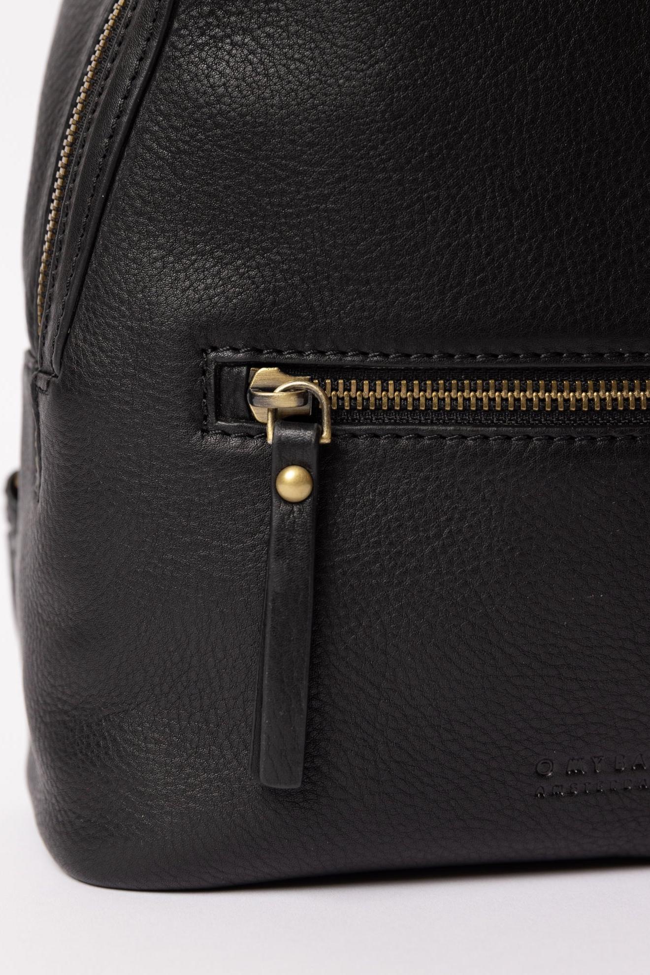 O MY BAG Ivy Mini Backpack ­Black Soft Grain Leather