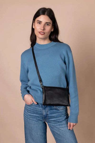 O MY BAG Lexi ­ Black Woven Classic Leather
