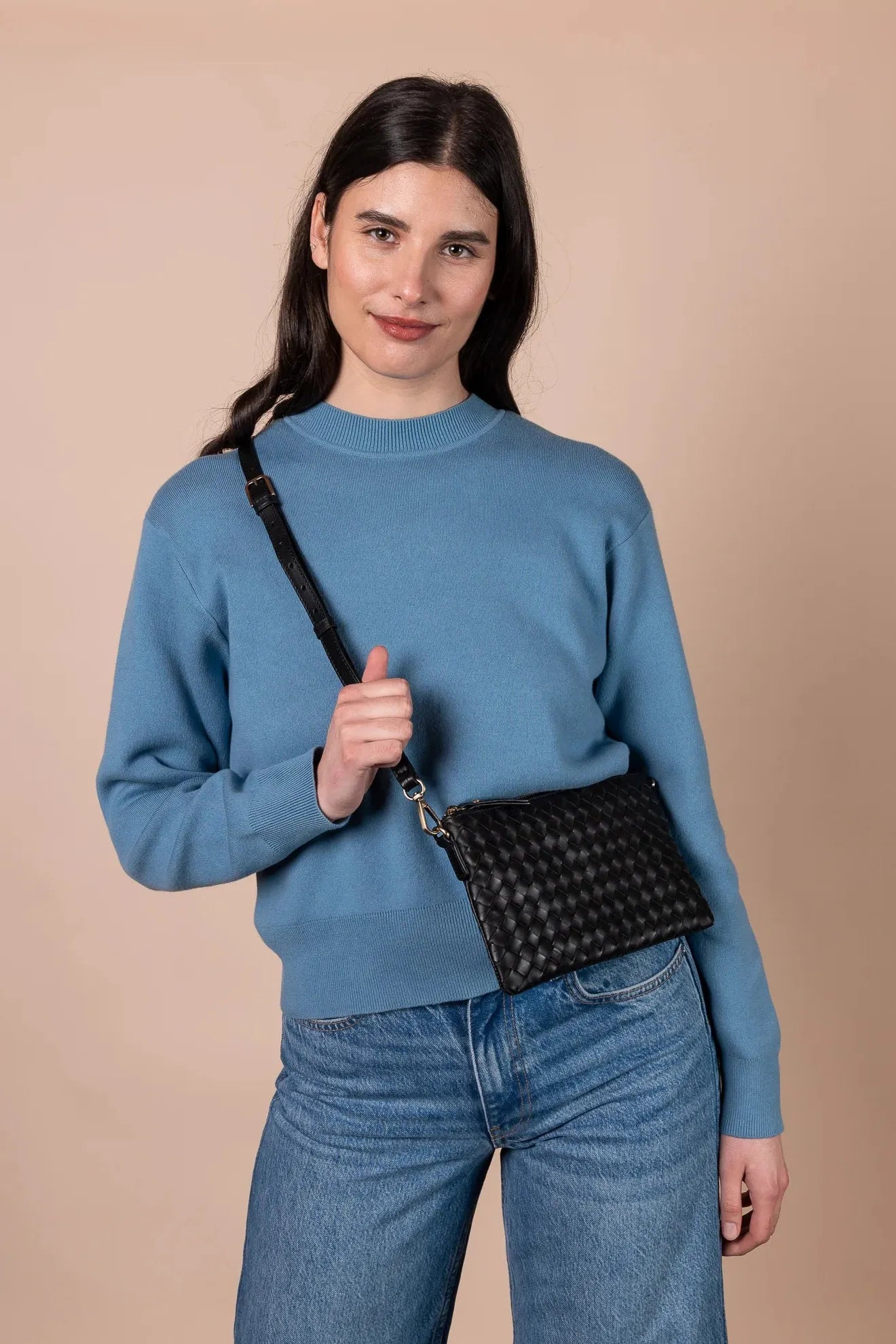 O MY BAG Lexi ­ Black Woven Classic Leather