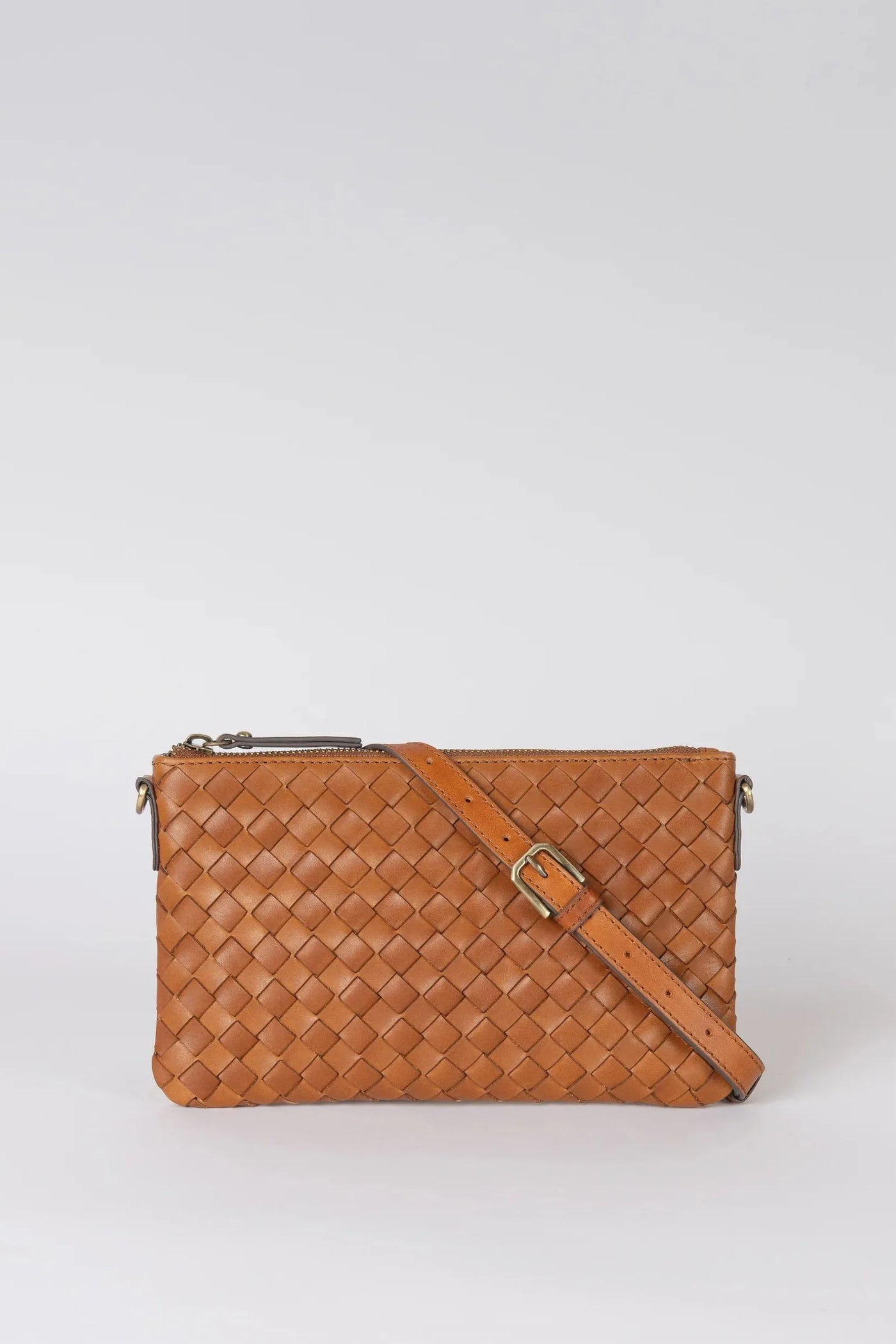 O MY BAG Lexi ­Cognac Woven Classic Leather